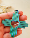 3D Print New Mexico Zia Heart Keychain Made in America