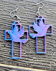3D Print Christian Cross Faith Earrings Made in America