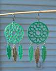 3D Print Dreamcatcher Boho Earrings Made in America