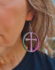3D Print Christian Cross Faith Earrings Made in America