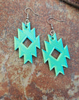 3D Print Southwestern Aztec Boho Earrings Choice of Colors Made in America