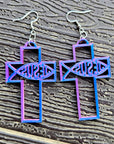 3D Print Christian Cross Faith Earrings Made in America