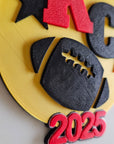 3D Print Chiefs Kc Kansas City Football Ornament or Keychain