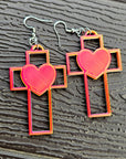 3D Print Christian Cross Faith Earrings Made in America
