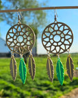 3D Print Dreamcatcher Boho Earrings Made in America