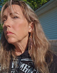 3D Printed Feather Leather Fringe Earrings Made in America