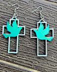 3D Print Christian Cross Faith Earrings Made in America