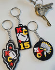 Set of 3 3D Print Chiefs Arrowhead Kc Kansas City 15 Football Keychains Made in America