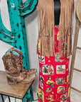 Vintage Cowgirl Collage Western Maxi Skirt