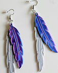 3D Print Double Feather Boho Earrings Made in America