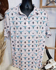 Turquoise Longhorn Polo Style Shirt
