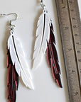 3D Print Double Feather Boho Earrings Made in America