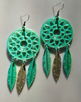 3D Print Dreamcatcher Boho Earrings Made in America