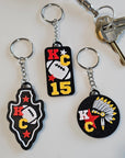 Set of 3 3D Print Chiefs Arrowhead Kc Kansas City 15 Football Keychains Made in America