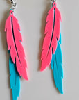 3D Print Double Feather Boho Earrings Made in America