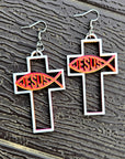 3D Print Christian Cross Faith Earrings Made in America