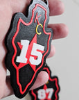 3D Print Chiefs Arrowhead Kc 15 Mahomes Kansas City 87 Kelce Football Keychain Made in America