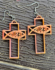 3D Print Christian Cross Faith Earrings Made in America