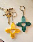 3D Print New Mexico Zia Heart Keychain Made in America