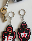 3D Print Chiefs Arrowhead Kc 15 Mahomes Kansas City 87 Kelce Football Keychain Made in America