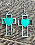 3D Print Christian Cross Faith Earrings Made in America