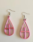 3D Print Christian Cross Faith Earrings Made in America
