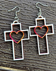3D Print Christian Cross Faith Earrings Made in America
