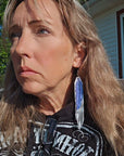 3D Printed Feather Leather Fringe Earrings Made in America