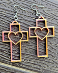 3D Print Christian Cross Faith Earrings Made in America