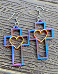 3D Print Christian Cross Faith Earrings Made in America