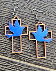 3D Print Christian Cross Faith Earrings Made in America