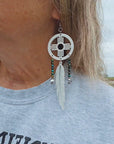 3D print Lightweight New Mexico Zia Feather Dream Catcher Earrings Made in America