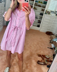 MASON'S DAUGHTER | Anna Dress, Pink Striped