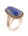 Roped Blue Lapis and Golden Bronze Ring