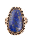 Roped Blue Lapis and Golden Bronze Ring