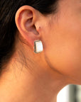 Roped Mother of Pearl Golden Clip Earrings
