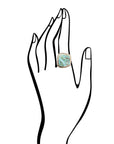 Roped Square Blue Turquoise Golden Statement Ring