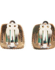 Roped Blue Turquoise Golden Clip Earrings