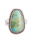 Roped Turquoise Ring - Sterling Silver