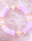 Rose Quartz Lilac Stretch Bracelet
