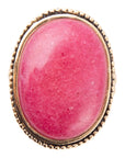 Rosie Pink Rhodonite and Golden Bronze Ring