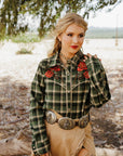 Plaid Petal Rodeo Button Up