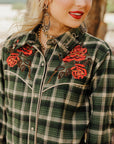 Plaid Petal Rodeo Button Up