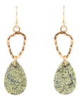 Russian Serpentine and Bronze Drop Earrings