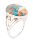 Rustic Refinement Ring - Turquoise Matrix