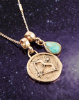 Sagittarius - Zodiac Blue Turquoise Golden Charm Necklace