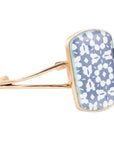 Santorini Cobalt Blue and White Golden Cuff Bracelet