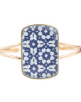 Santorini Cobalt Blue and White Golden Cuff Bracelet