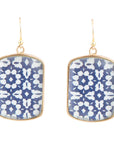 Santorini Cobalt Blue and White Golden Earrings