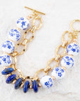 Santorini Cobalt Blue Lapis and Golden Bracelet